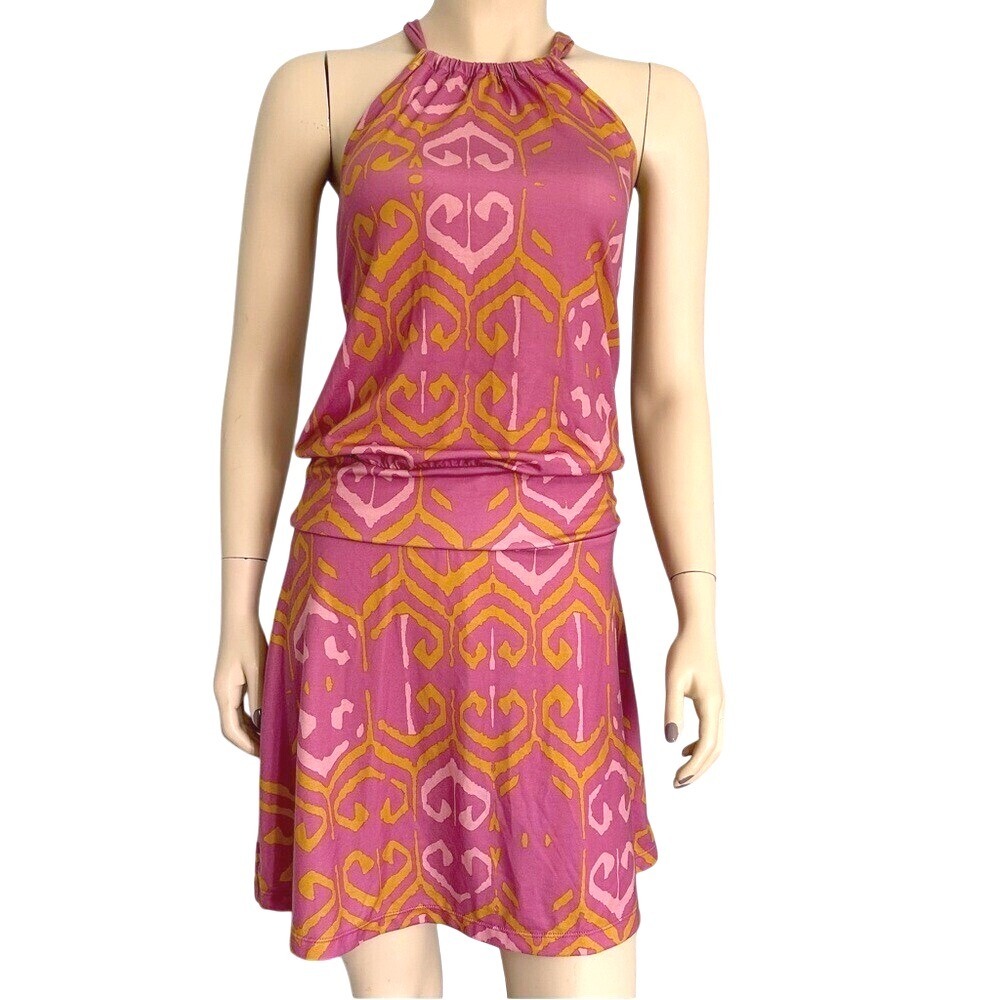 prAna Avore pink cross‎ back halter dress womens XS